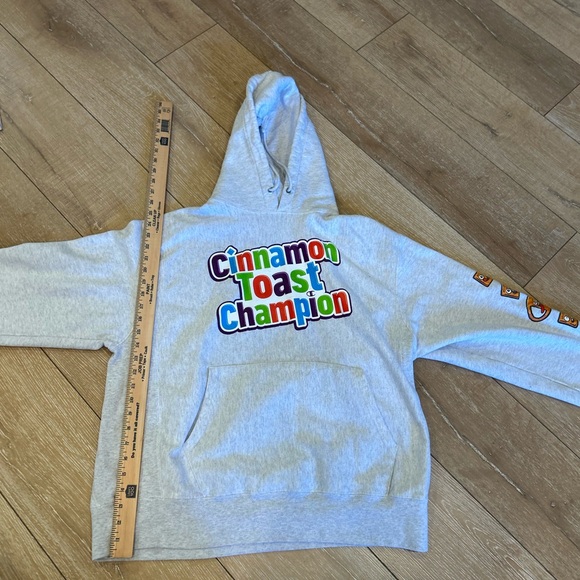 Champion x Cinnamon Toast Crunch Reverse Weave Hoodie - Grey - Size Large - Picture 5 of 6
